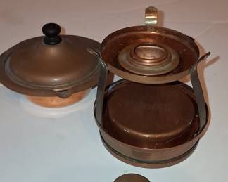 Vintage Copper Chafing Dish with Burner and Stand