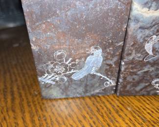 Carved Soapstone Foo Dog Bookends