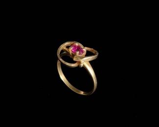 14k Gold Ruby Cocktail Ring
