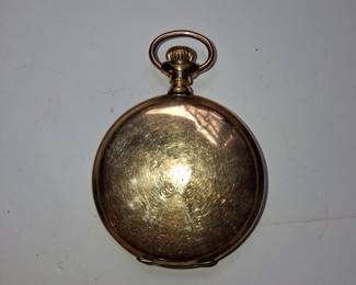 Lady Waltham 14K Gold Engraved Hunter Case Pocket Watch, ca. 1903