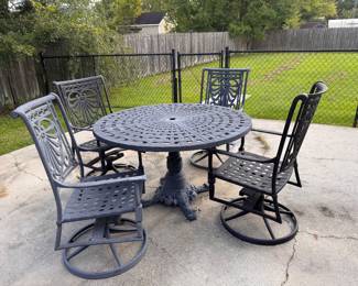 5-piece cast aluminum patio dining set.
