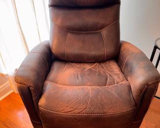 Brown leather Recliner/swivel rocker