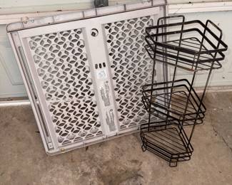 gate and metal 3-tier shelf