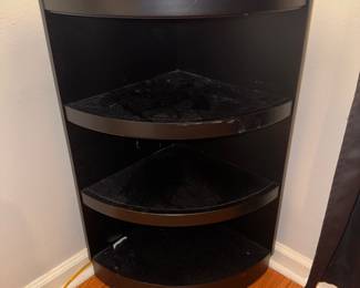 Corner 3 tier shelf with wooden top