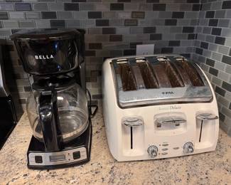 Bella Coffee maker, T-Fal Avante Deluxe 4-slice Toaster