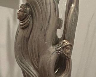 Erte Vase - "Sea MaidensVisages De Femme" glass vase with sculpture of women on the base g, purchased at the Dyansen Gallery in New Orleans, comes with COA