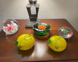 Large Millefiori and Controlled Bubble Paperweights