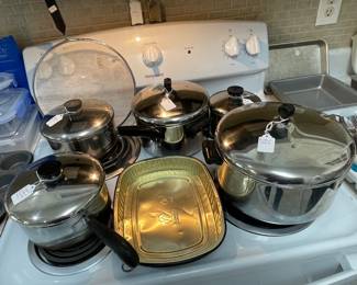 Revere Ware Copper Bottom Pans and Farberware Pans