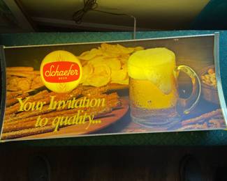 Lighted 1960s Schaefer Beer Sign Works Great