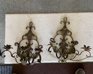 Very Old Wrought Iron Sconces from Scott's Antique Market of Atlanta