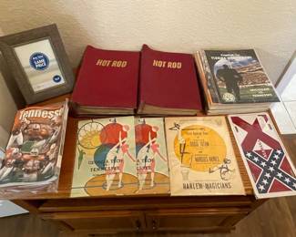 Vintage Tennessee, Georgia, Georgia Tech, Harlem Magicians & 55-60 Year Old Hot Rod Magazines in Binders