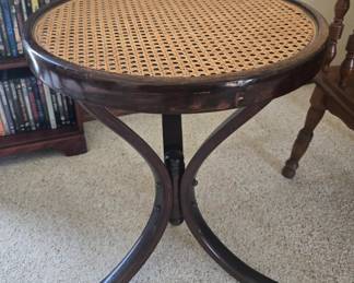Vtg. Brentwood cane top side table