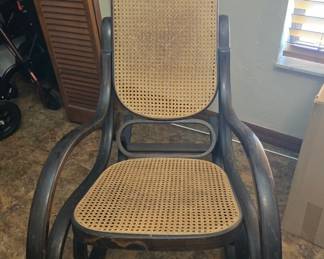 Mid Century cane rocking chair