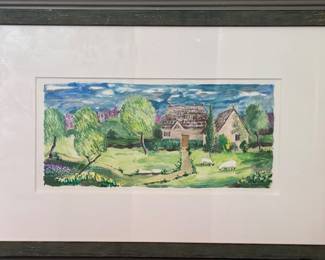 Norma Murphy "Thatched Roof Cottage with Sheep"