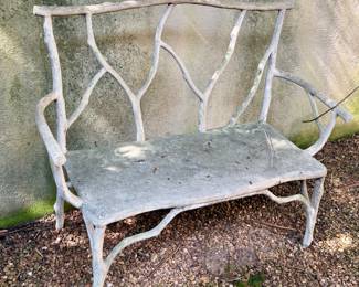 Vintage Faux Bois Garden Bench – Branch & Twig Form