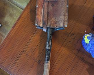 Military Trenching Shovel w/Swiss Leather Cover 1940 by J Walthur Buchs