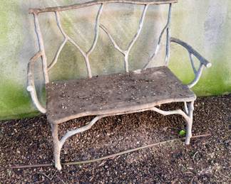 Vintage Faux Bois Garden Bench – Branch & Twig Form