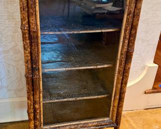 Vintage Bamboo Display Cabinet with Asian Inspired Design