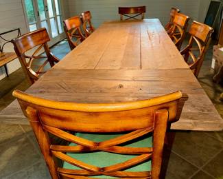 Custom 2 Pedestal Rustic Dining Room Table