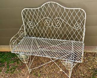 Vintage Victorian Wire Garden Bench