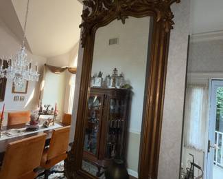 Ornate wooden framed hall mirror (looks better in person)