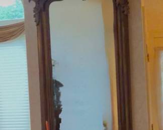 French Baroque style wooden wall mirror
