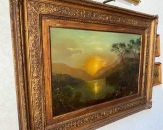Hudson River STYLE Oil painting, not seeing a signature. will look again