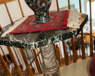 Marble pedestal table