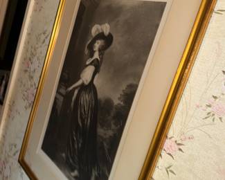 Charlotte, Lady Milnes by George Romney Photogravure? Print? signed H. Scott Bridgwater British  engraver 