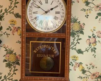 New Haven Metropolitan Regulator Clock 31-day Calendar Wall Clock spring driven and pendulum regulated calendar mechanism
