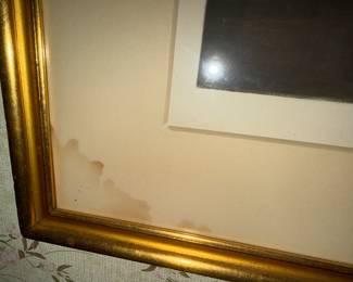 Foxing on corner water stain