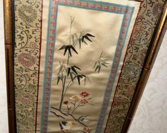 Silk Panel with Bamboo