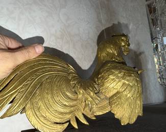 Pair of these bad boys! HollywoDod Regency gilt brass Fighting Roosters