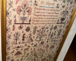 'On Diligence' Needlework sampler (no it's not the original!!!!)