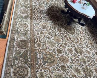 lovely old rug, some wear and worn edges, Huge!