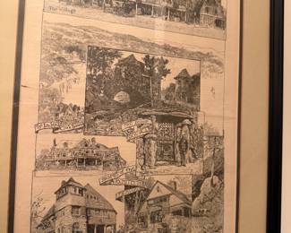 Tuxedo Park NY woodcut print from Harper's Weekly 
