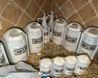 German Ceramic kitchen canister set with Lusterware finish