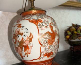Japanese Kutani vase table lamp