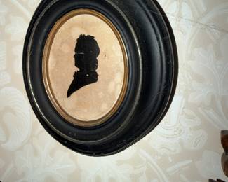 Vintage framed silhouette portrait