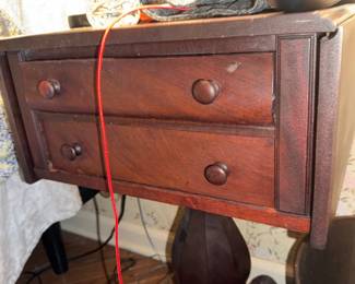 Empire style side table on pedestal base