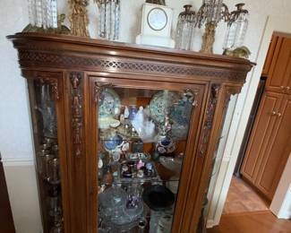 Beautiful Display Cabinet.. oh my and Amazing Candleabras with Marble Clock