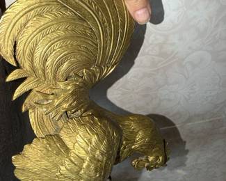 Pair of these bad boys! HollywoDod Regency gilt brass Fighting Roosters