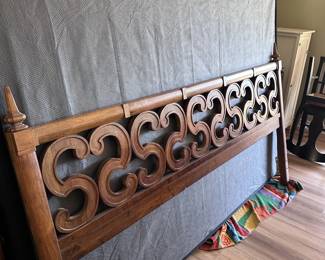 solid wood carved headboard