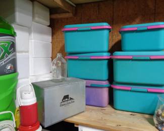 Vintage Metal Milk Box, Sewing Boxes
