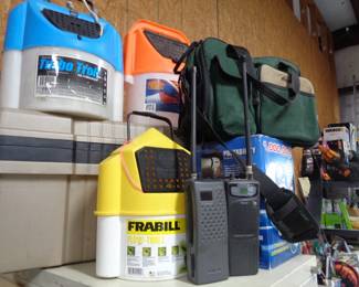 Fishing tackle boxes, bait boxes