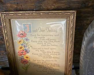 Framed Just For Today devotional print