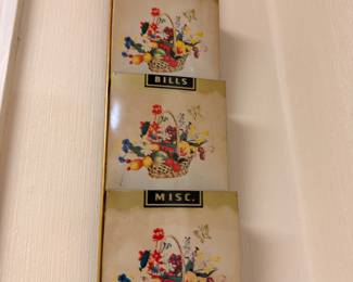 Vintage tin letter and bill wall organizer
