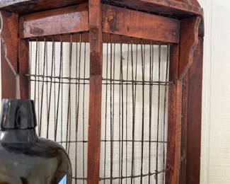 Antique wood and wire birdcage