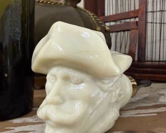 Milk glass figural head vase