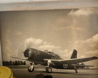 Framed vintage military aircraft photograph